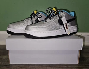 NIB Nike Air Force 1 GS 'Sky Nike' CW6011-001 Silver Blue AF1 Shoes Youth US 5Y - Picture 1 of 10