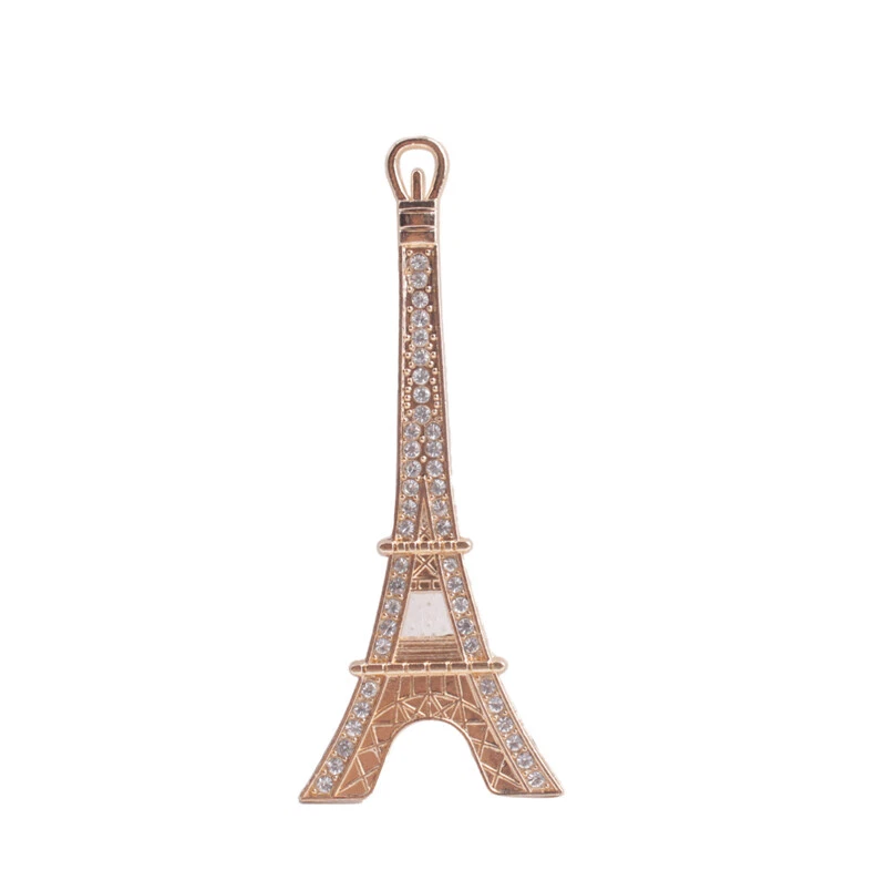 6PCS Rhinestone Golden Eiffel Tower Flatbacks Cabochon For Phone Deco #92139 - Image 1 of 1