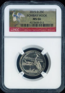 2015-D Bombay Hook Quarter NGC MS66 qualità - Foto 1 di 2