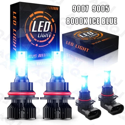 For Chrysler Sebring 1996-2006 Ice Blue 8000K LED Headlight & Fog Bulbs Kit 4X Foto 1 de 4