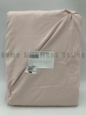 Pottery Barn Teen Microfiber Pintuck Duvet Cover Powdered Blush Twin XL #Q11V - Image 1 of 3