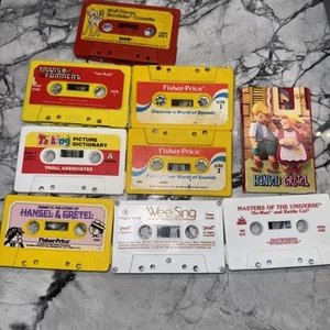 Lot 9 Vintage Kids Music Story Cassette Tapes Disney Fisher Price Wee Sing - Picture 1 of 1