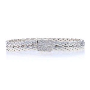 John Hardy Modern Chain Diamond Bracelet 7 1/4" - Sterling Silver 925 Round - Picture 1 of 11