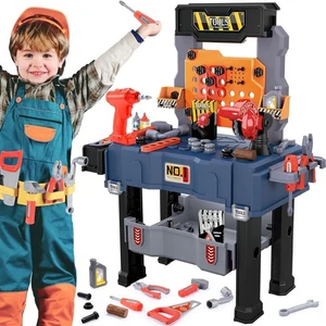 kinder werkbank werkzeugkasten, lernset faltbare werkzeugbank für kinder set ... - Bild 1 von 7