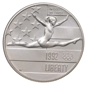 1992-P Unc BU Olympic Gymnastics Commemorative Half Dollar Uncirculated 50C Coin - Picture 1 of 4