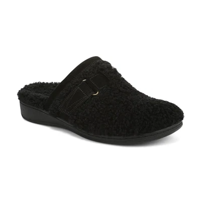 ¡AUTÉNTICO! Zapatilla zueco para mujer Vionic Izzy Comfort negra de piel de oveja - GRAN VENTA Foto 1 de 4