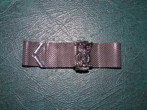 OWL BRACELET MESH SILVERTONE SIGNED SARAH COVENTRY 1970s - Picture 1 of 2