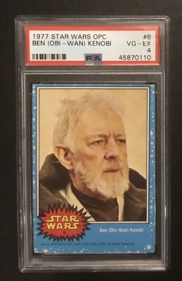 1977 o-pee-chee star wars #6 ben obi-wan kenobi ; OPC VARIATION PSA 4 ・ CENTERED - Image 1 of 2