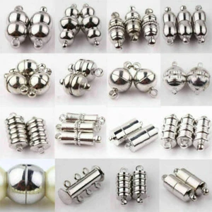 10Pcs Silver Plated Tone Strong Magnetic Clasp Hooks Necklace Jewelry Findings - Picture 1 of 33