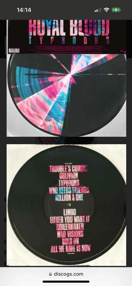 ROYAL BLOOD - TYPHOONS - 12" PICTURE DISC -  - Image 1 of 1
