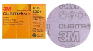 3M Cubitron II 47109 320+ Hookit Film Discs 775L 50 Pack 3" 76.2mm New - Picture 1 of 3