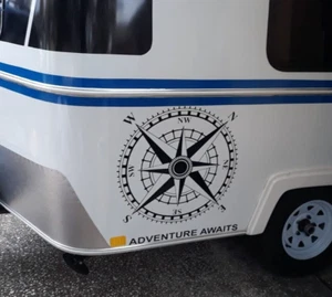 Compass Rose Camper RV Truck Car Decal Vinyl Sticker Travel, removable Adventure - Bild 1 von 8