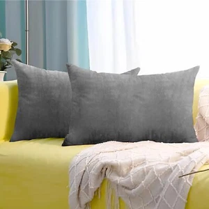 2 Pack 12x20 Inch Velvet Throw Pillow Covers Home Decor for Living Room Couch - Picture 1 of 2