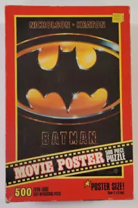 1989 Milton Bradley Batman Filmplakat 500-teiliges Puzzle 2 Fuß x 3 Fuß Neu in Box - Bild 1 von 6