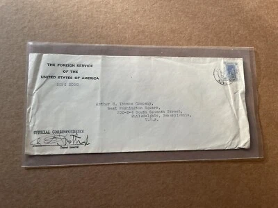 Cubierta Hong Kong 1939 + Franking solo KGVI #SG149 + Correo diplomático + Firmado Foto 1 de 3