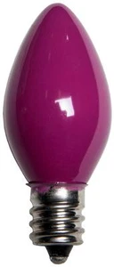 Box of 50 C7 Solid Purple Frosted Opaque Indoor/Outdoor Christmas Bulbs - Picture 1 of 1