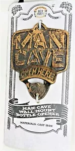Man Cave Cast Iron Wall Mount Bottle Opener by Holiday Beer Party. NEW! - Bild 1 von 3