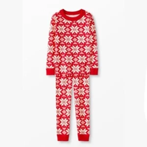 Hanna Andersson Scandi Snowflake Long John Pajama Set NEW Size 14 NWOT - Picture 1 of 6