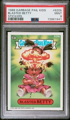 1988 Topps OS15 Garbage Pail Kids Series 15 BLASTED BETTY 620b NDC Card PSA 9 - Image 1 of 2