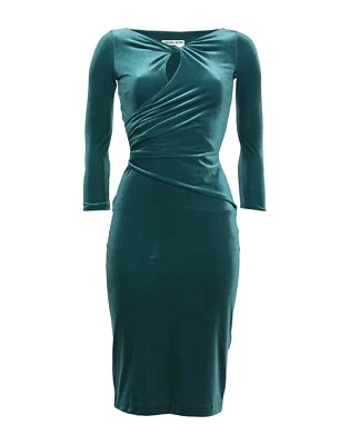 Nuevo con etiquetas Vestido Chiara Boni Kelcie Terciopelo Cerradura Verde 8 EE. UU./44IT PRECIO DE VENTA SUGERIDO POR EL FABRICANTE $695 Foto 1 de 4