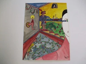 HOLLYWOOD MOVIE STAR ACTRESS PENELOPE BRANNING ABSTRACT DREAMS SURREALIST FOLK - Picture 1 of 5