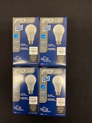 TCP L15A19D2527K 15 Watt 2700K A19 Dimmable LED Light Bulb 1600 Lumens 4 pk - Image 1 of 2
