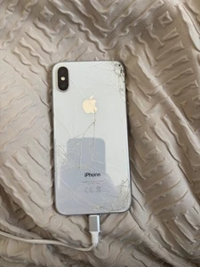 Apple iPhone X - 64GB - Silver (Unlocked) A1901 (GSM) - Zdjęcie 1 z 5