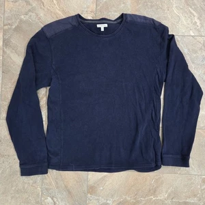 Calvin Klein Jeans Mens XL Blue Waffle Knit Long Sleeve Crew Neck Shirt - Picture 1 of 5