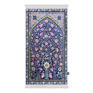 Alfombra de oración acolchada premium para adultos con diseño de flores reales de Urban Rug UK - Imagen 1 de 12