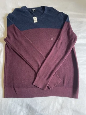 Limited Express Men’s Crew Neck Sweater 2XL Navy/Burgundy NWT - Image 1 of 4