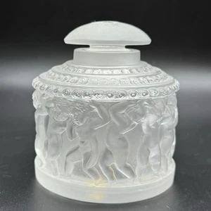 Vintage LALIQUE Paris Kristall "LES ENFANTS" Cherub Relief mattiert Parfum Flakon - Bild 1 von 18