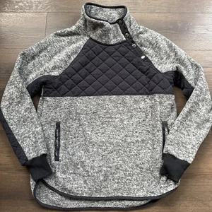 Pullover Abercrombie & Fitch Acogedor Deep Pile Polar Acolchado A Presión Para Hombres M Azul Marino - Imagen 1 de 6