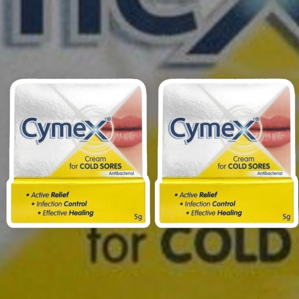 2 X Cymex Cream 5G Fast Healing Painful Cold Sores Dry Cracked Lips
