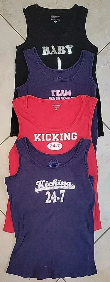 Set of 4 Women’s MOTHERHOOD MATERNITY Maternity Tank Top Tops LARGE Baby - Image 1 of 4