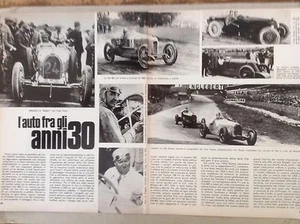 * ARTICOLO L'AUTO FRA GLI ANNI '30 BUGATTI TARGA FLORIO - ALFA ROMEO - 1968 - Foto 1 di 1