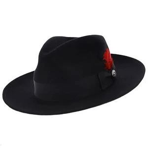 STETSON Men's Gurnee Crushable Wool Felt Outdoor Fedora Hat - Colors & Sizes - Picture 1 of 9