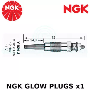 NGK Glow Plug - For BMW 5 Series E34 Saloon 524 td (1988-95) - Picture 1 of 1