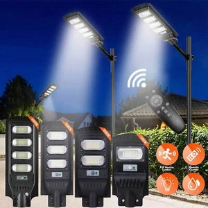 Commercial 9900000LM Solar LED Street Light Outdoor IP65 Motion Sensor Road Lamp - Picture 1 of 17