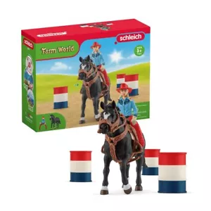 Cowgirl Barrel Racing Spielset mit Appaloosa Hengst und Zubehör für Kinder - Bild 1 von 9