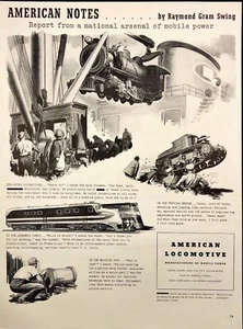 1942 American Locomotive War Effort Ships Tanks Trains WWII Vintage Print Ad - Picture 1 of 6