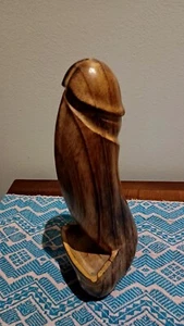 Bali Wooden Penis/Phallus Ashtray Decorative Non-Fire Proof Crude Humor H:25cm - Picture 1 of 6