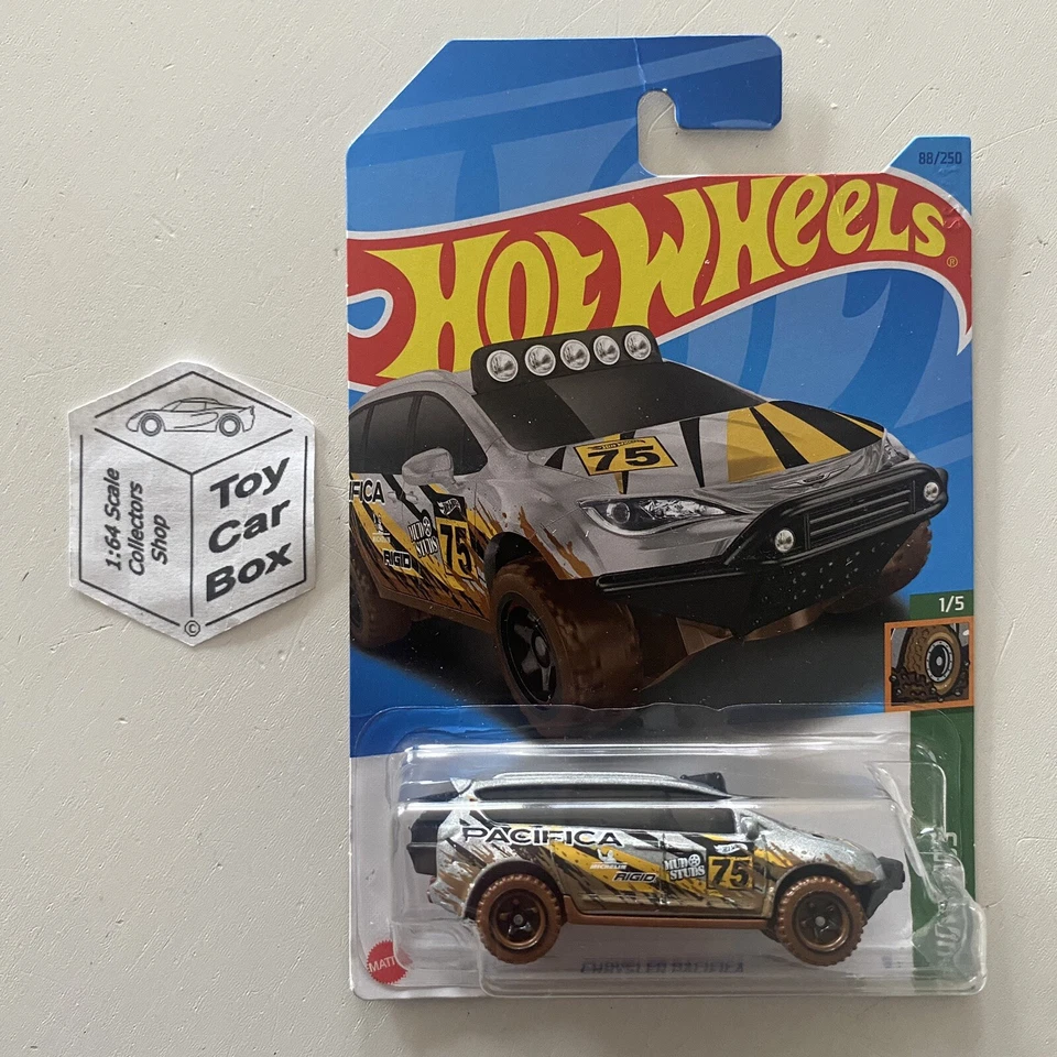 2023 HOT WHEELS #88 - Chrysler Pacifica (Grey #1 Mud Studs - Creased J Hook) B00 - Image 1 of 1