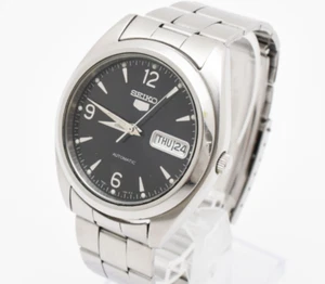 Vintage SEIKO 5 Automatic 7S26-0060 Exc+5 Black Dial Mens Watch From JAPAN - Picture 1 of 12