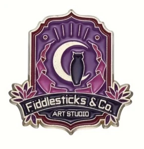 Enamel Pin Team Fiddlesticks Halloween Brooch Badge Lapel Purple Moon Owl New - Picture 1 of 5