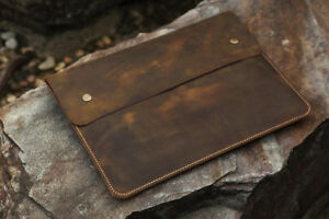 Distressed Leather macbook case portfolio for new macbook pro 14 13 15 16 inch
