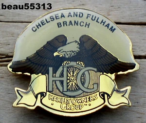 ⭐HARLEY OWNERS GROUP HOG CHELSEA FULHAM ST TROPEZ FRANCE CHAPTER MEMBER PIN - Picture 1 of 1