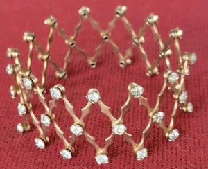 Vintage 1960 Gold Tone Expandable Chignon Ponytail Hair Holder W Rhinestones - Picture 1 of 3