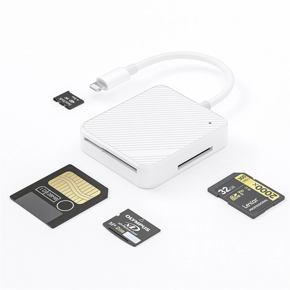 Portable 4 in 1 USB-C SmartMedia M2 SD XD Card Reader Adapter For iPhone ipad - Image 1 of 4