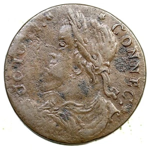 1788 M 16.1-H R-3 Connecticut Colonial Copper Coin - Picture 1 of 2
