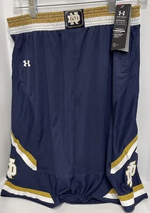 Notre Dame Irish Heatgear Under Armour Authentic Basketball Shorts Size Youth XL - Picture 1 of 5